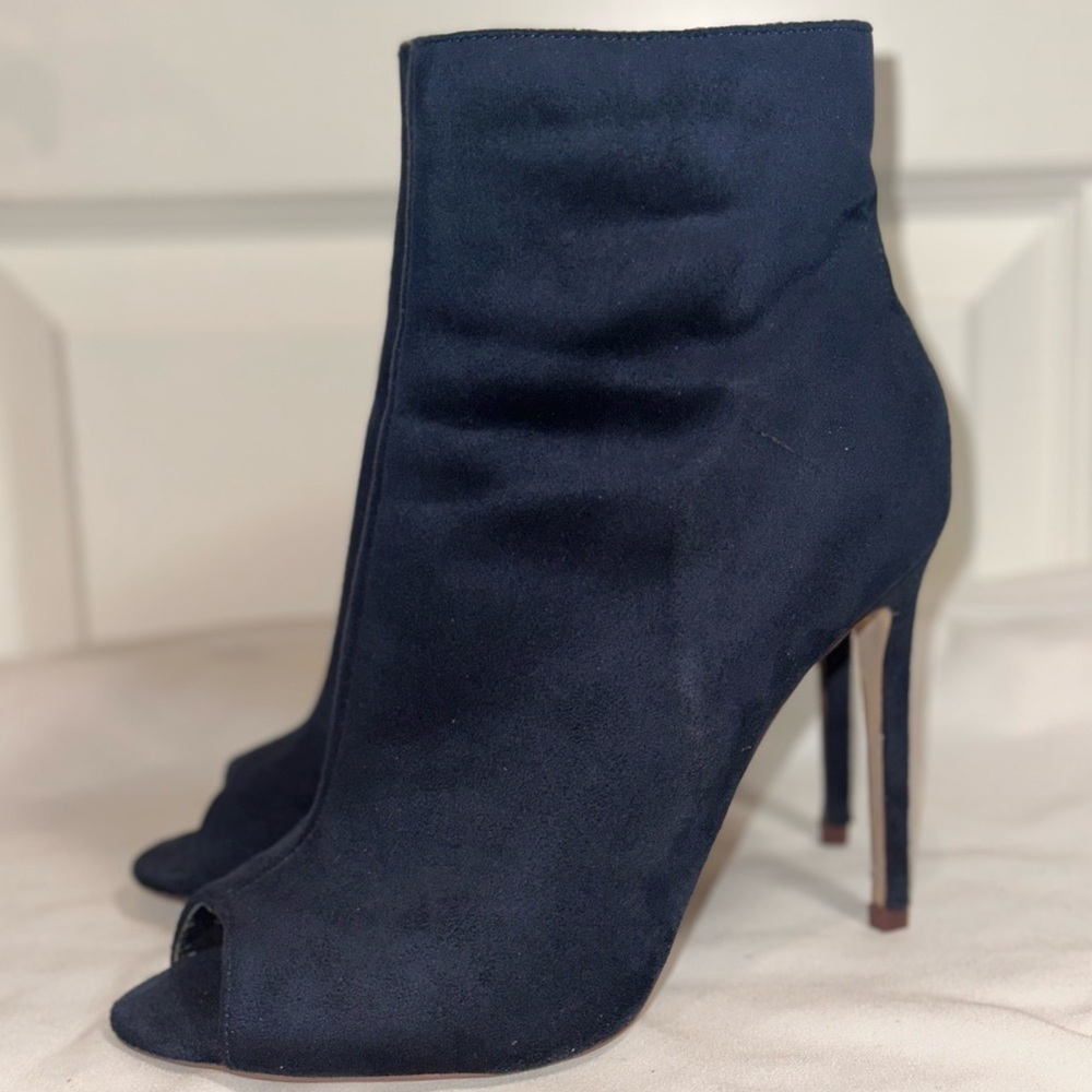 Elegant Navy Blue Women's Ankle Boots